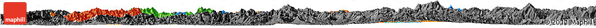 Political Horizon Map of Luang Prabang, darken, desaturated