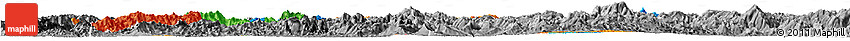 Political Horizon Map of Luang Prabang, desaturated