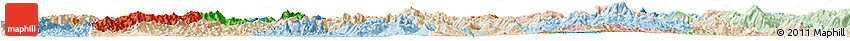 Political Horizon Map of Luang Prabang, lighten