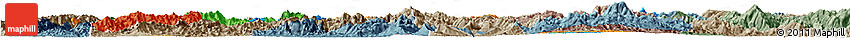 Political Horizon Map of Luang Prabang, semi-desaturated