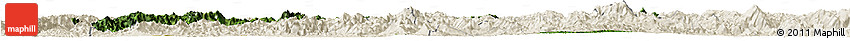 Satellite Horizon Map of Luang Prabang, shaded relief outside