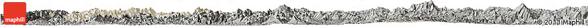Shaded Relief Horizon Map of Luang Prabang, darken, semi-desaturated