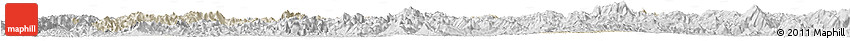 Shaded Relief Horizon Map of Luang Prabang, desaturated