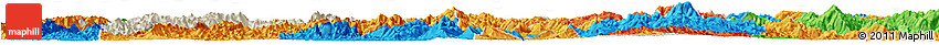Shaded Relief Horizon Map of Luang Prabang, political outside