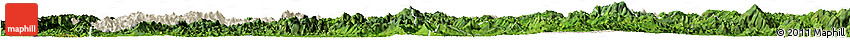 Shaded Relief Horizon Map of Luang Prabang, satellite outside
