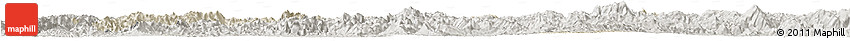 Shaded Relief Horizon Map of Luang Prabang, semi-desaturated