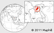 Blank Location Map of Luang Prabang, within the entire country