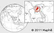 Blank Location Map of Luang Prabang, highlighted country, within the entire country