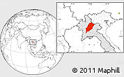 Blank Location Map of Luang Prabang, highlighted country