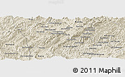 Shaded Relief Panoramic Map of Luang Prabang