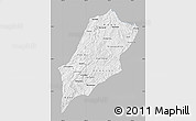 Gray Map of Luang Prabang, single color outside