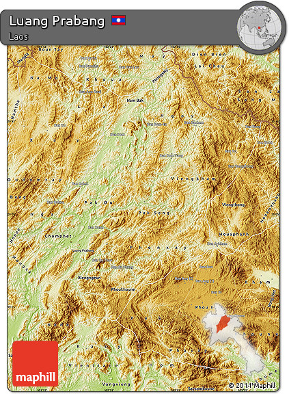 Physical Map of Luang Prabang