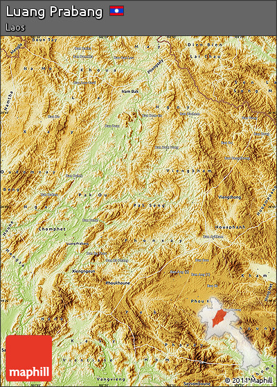 Physical Map of Luang Prabang