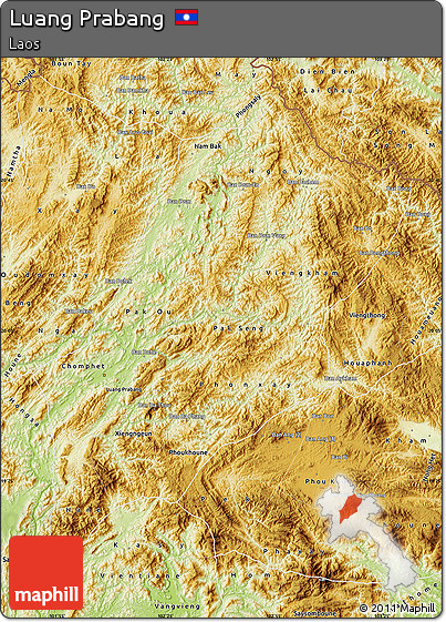 Physical Map of Luang Prabang