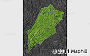 Satellite Map of Luang Prabang, darken, desaturated