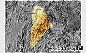 Physical 3D Map of Nane, darken, desaturated