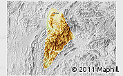 Physical 3D Map of Nane, lighten, desaturated