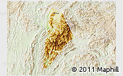 Physical 3D Map of Nane, lighten