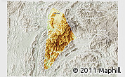 Physical 3D Map of Nane, lighten, semi-desaturated