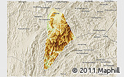 Physical 3D Map of Nane, shaded relief outside