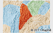 Political 3D Map of Nane, lighten