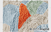 Political 3D Map of Nane, lighten, semi-desaturated