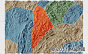 Political 3D Map of Nane, semi-desaturated