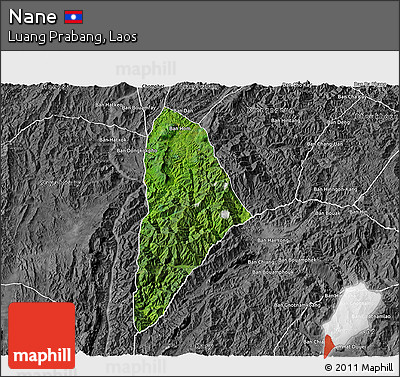 Satellite 3D Map of Nane, desaturated