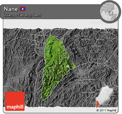 Satellite 3D Map of Nane, desaturated