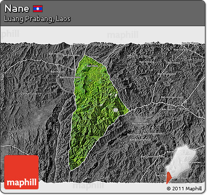 Satellite 3D Map of Nane, desaturated