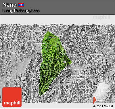 Satellite 3D Map of Nane, lighten, desaturated