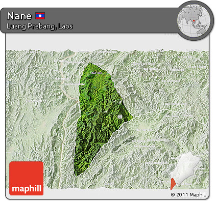 Satellite 3D Map of Nane, lighten