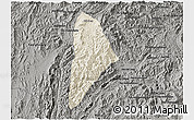 Shaded Relief 3D Map of Nane, darken, semi-desaturated