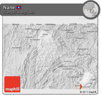 Silver Style 3D Map of Nane