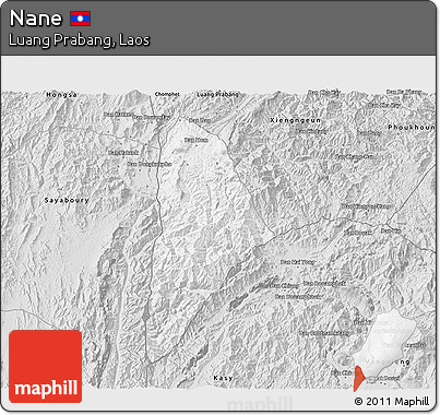 Silver Style 3D Map of Nane