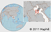 Gray Location Map of Nane, highlighted country, highlighted parent region, hill shading
