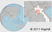 Gray Location Map of Nane, highlighted country, hill shading