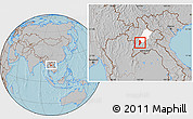 Gray Location Map of Nane, highlighted parent region, hill shading