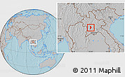 Gray Location Map of Nane, hill shading