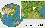Satellite Location Map of Nane, highlighted parent region