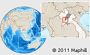 Shaded Relief Location Map of Nane, highlighted country, highlighted parent region