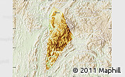 Physical Map of Nane, lighten
