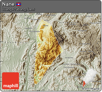 Physical Map of Nane, semi-desaturated