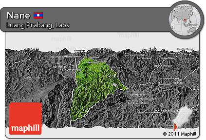 Satellite Panoramic Map of Nane, desaturated