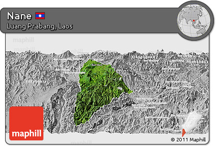 Satellite Panoramic Map of Nane, lighten, desaturated