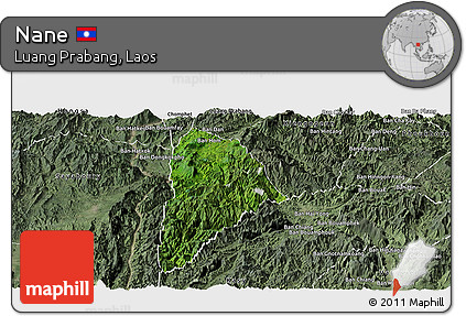 Satellite Panoramic Map of Nane, semi-desaturated