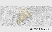 Shaded Relief Panoramic Map of Nane, lighten, desaturated