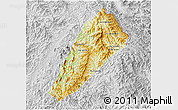 Physical 3D Map of Ngoy, lighten, desaturated