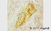 Physical 3D Map of Ngoy, lighten