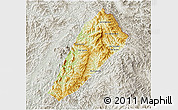 Physical 3D Map of Ngoy, lighten, semi-desaturated